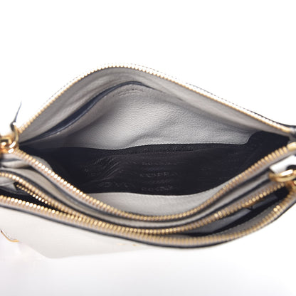 Prada Vitello Phenix Double Zip Crossbody Bag Bianco 5 of 9