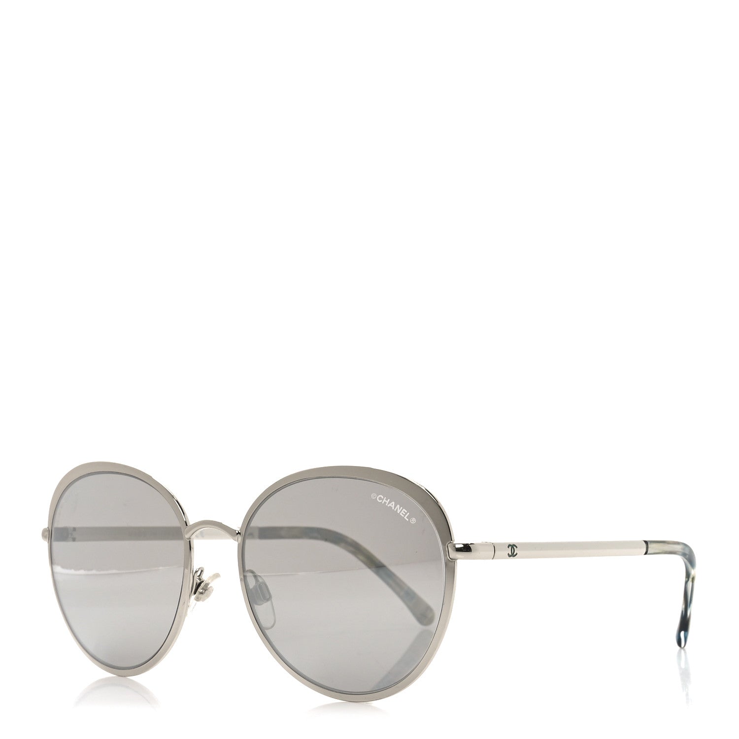 Chanel Round Spring Sunglasses 4206 Silver 1740700 – FASHIONPHILE
