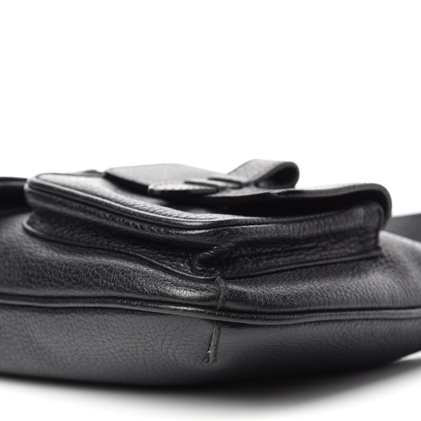 Grainy Calfskin Shoulder Bag Black