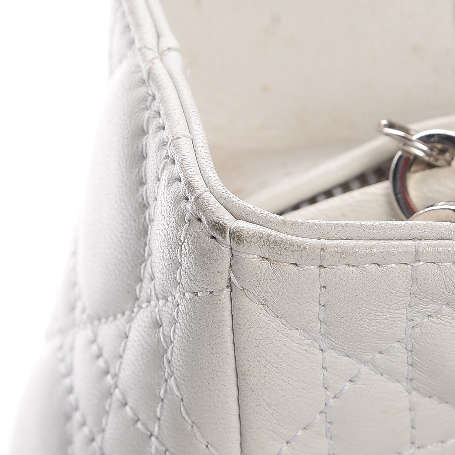 Christian Dior Lambskin Cannage Medium Lady Dior White 12 of 23