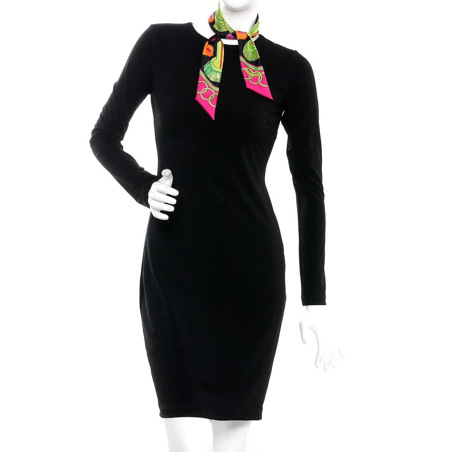 Silk Epaulettes Twilly Noir Fuchsia Multicolor