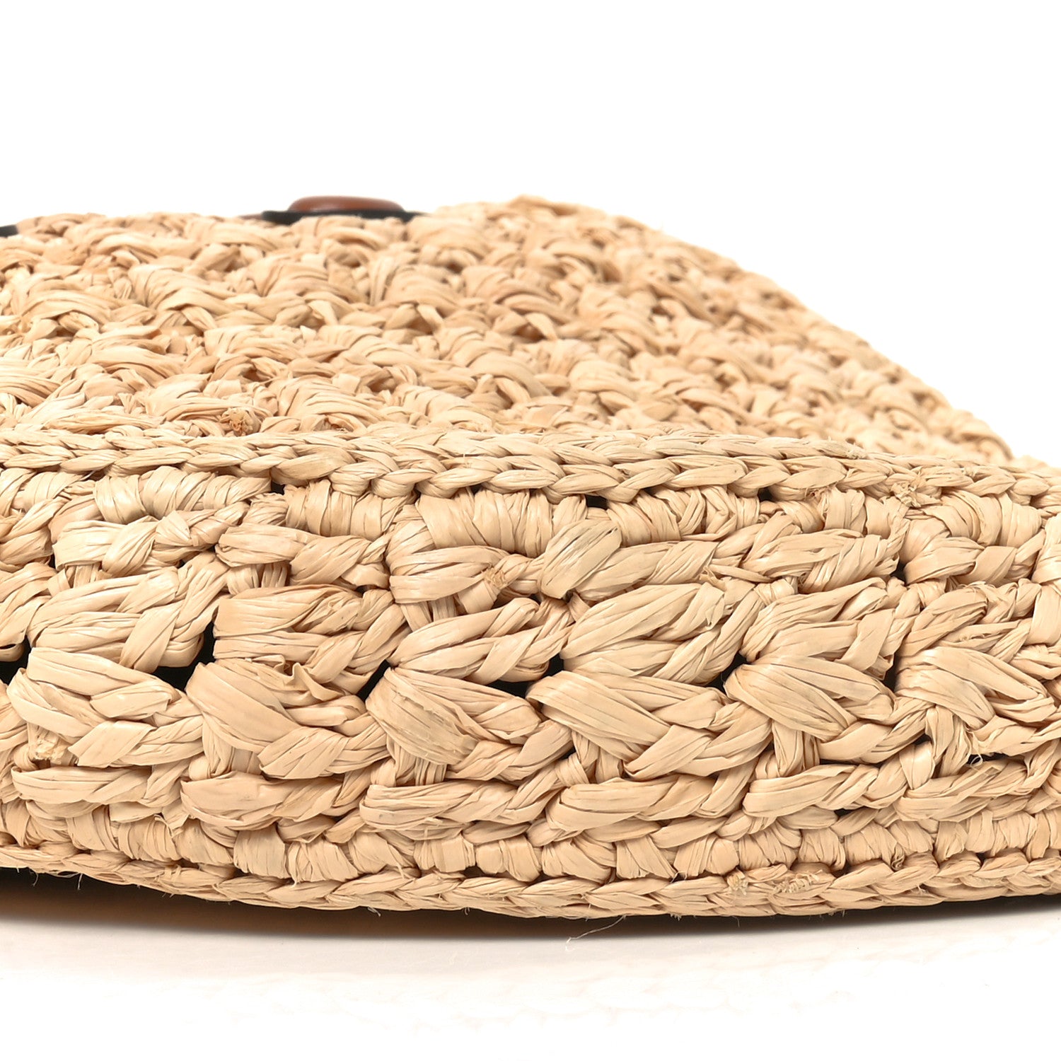 Celine Raffia Calfskin Triomphe Panier Hobo Bag Natural Tan 9 of 11