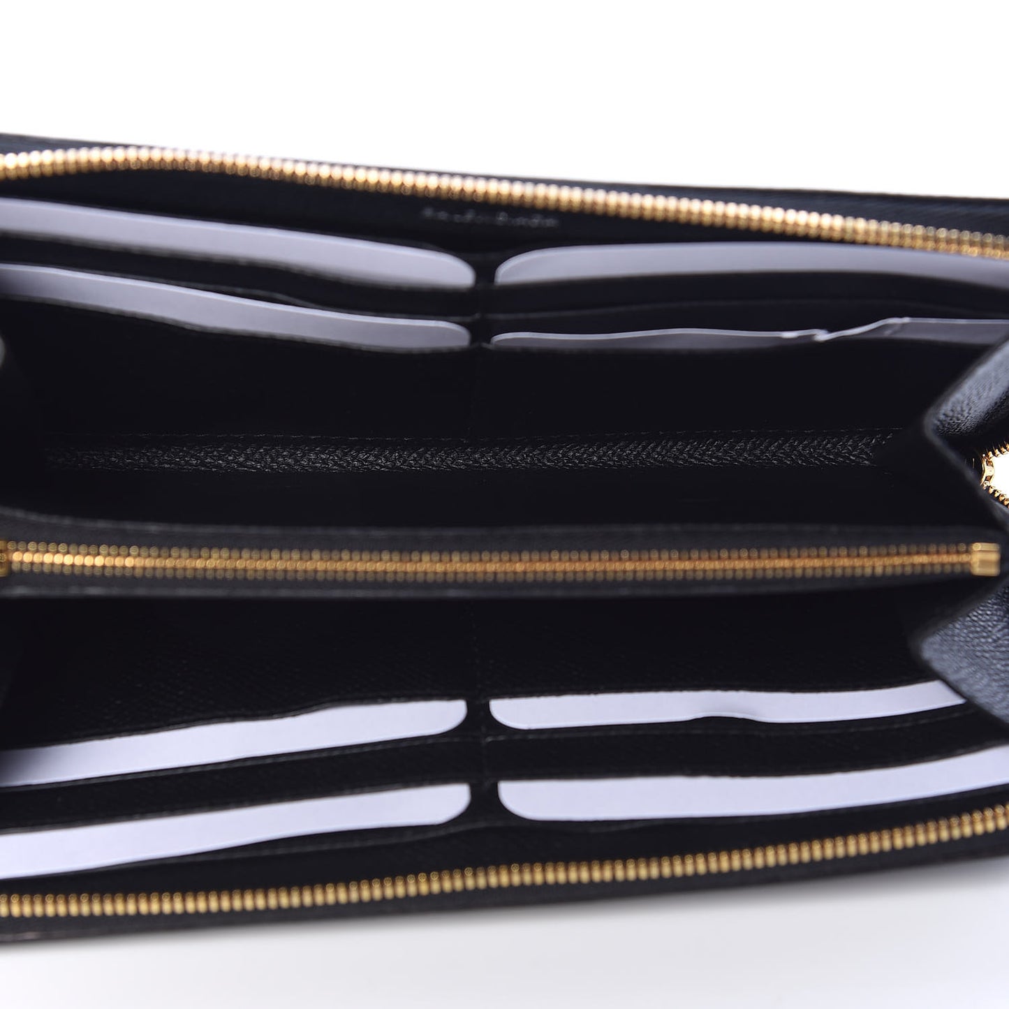 Grained Calfskin BB Continental Zip Around Wallet Black