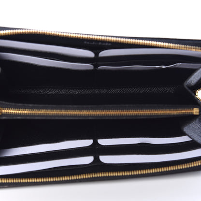 Balenciaga Grained Calfskin BB Continental Zip Around Wallet Black 5 of 8