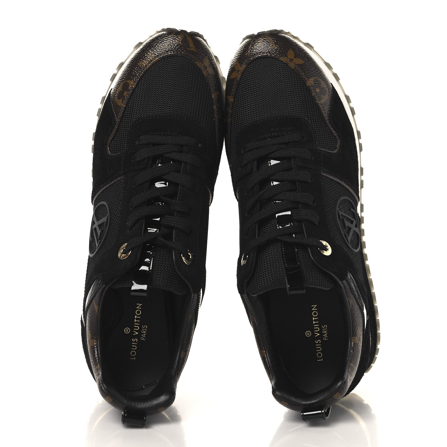Louis Vuitton Suede Monogram Run Away Sneakers 40.5 Black 2 of 8