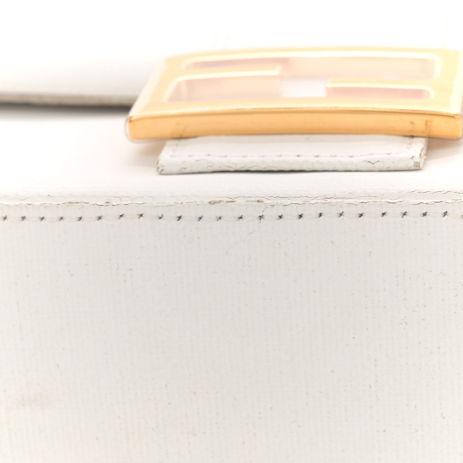 Fendi Linen Canvas Vitello King Painting Baguette With Marker Kit White 14 of 16
