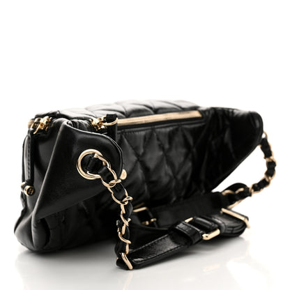Chanel Shiny Aged Calfskin Quilted Utility Waist Belt Bag Black 3 of 11
