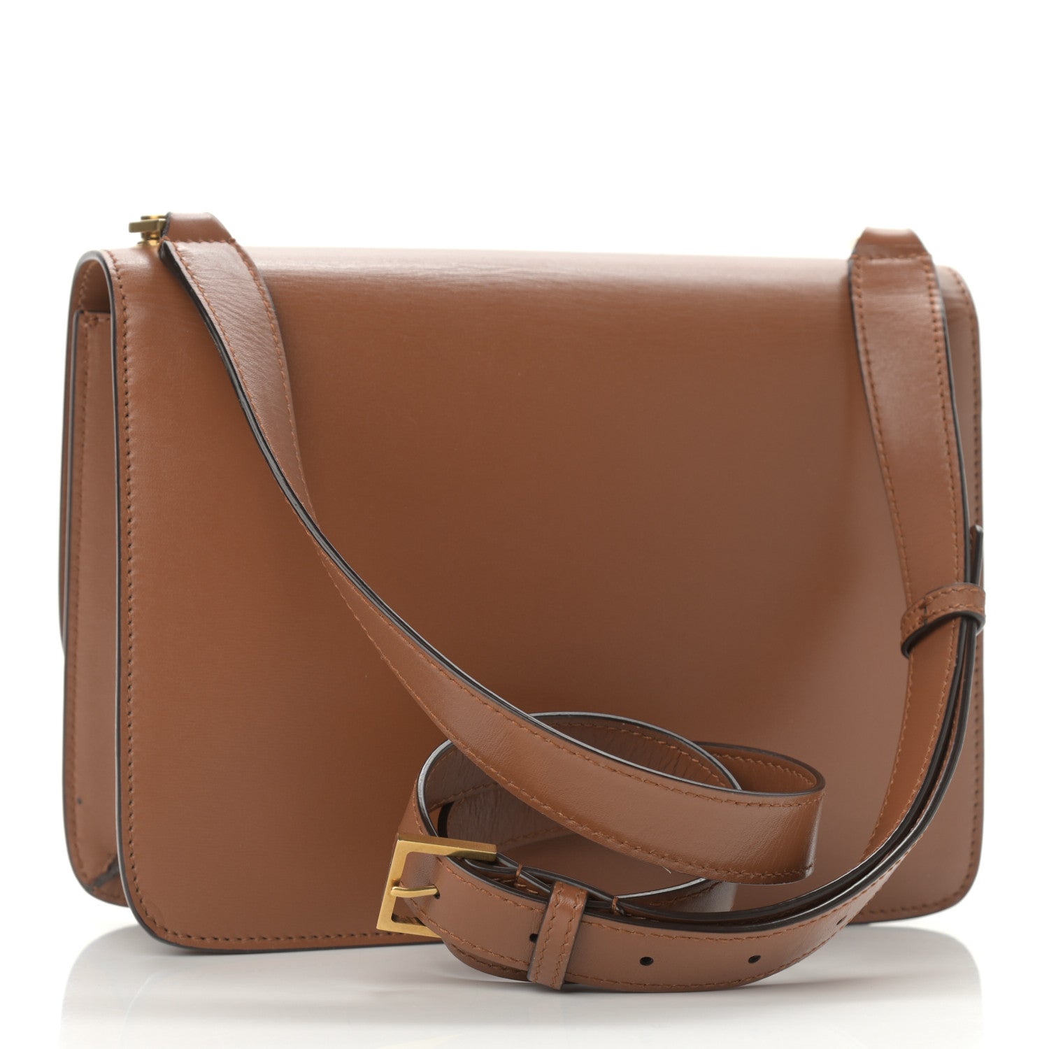Saint Laurent Smooth Calfskin Carre Satchel Brown 2 of 9