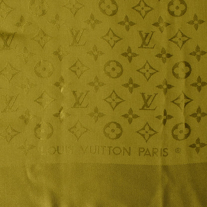 Louis Vuitton Wool Silk Monogram Shawl Green 4 of 5