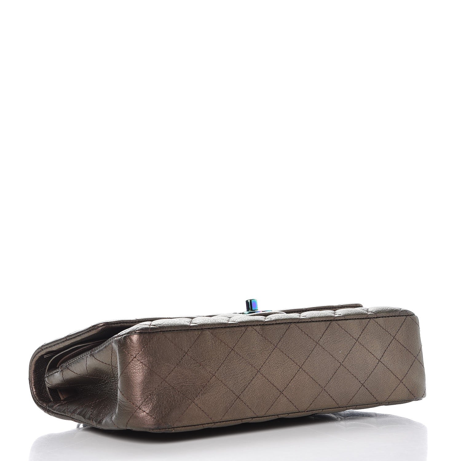 Chanel Iridescent Goatskin Quilted Medium Double Flap Bronze 4 of 8