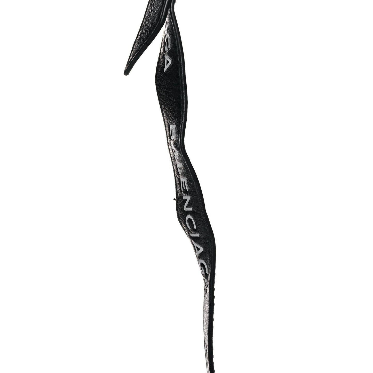 Agneau Classic Hardware S City Logo Strap Black White