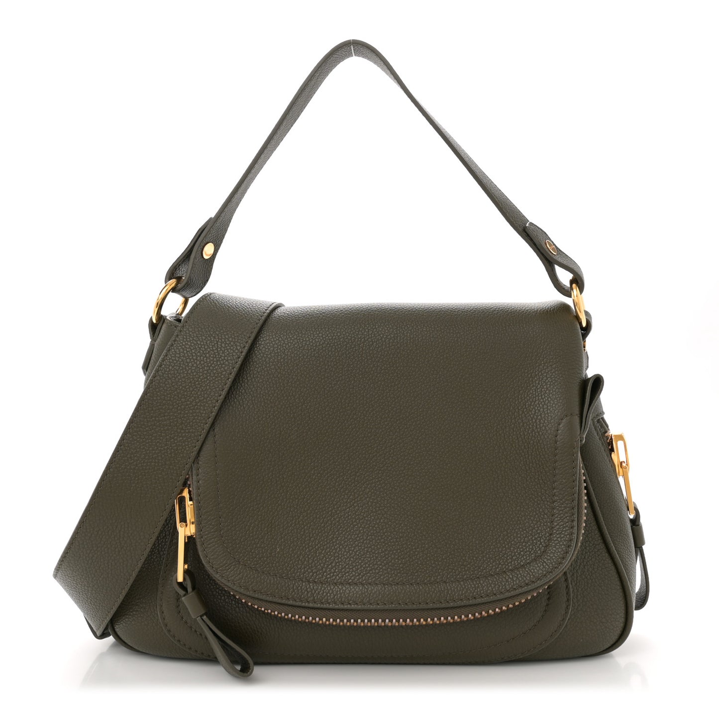 Calfskin Medium Jennifer Crossbody Military Green