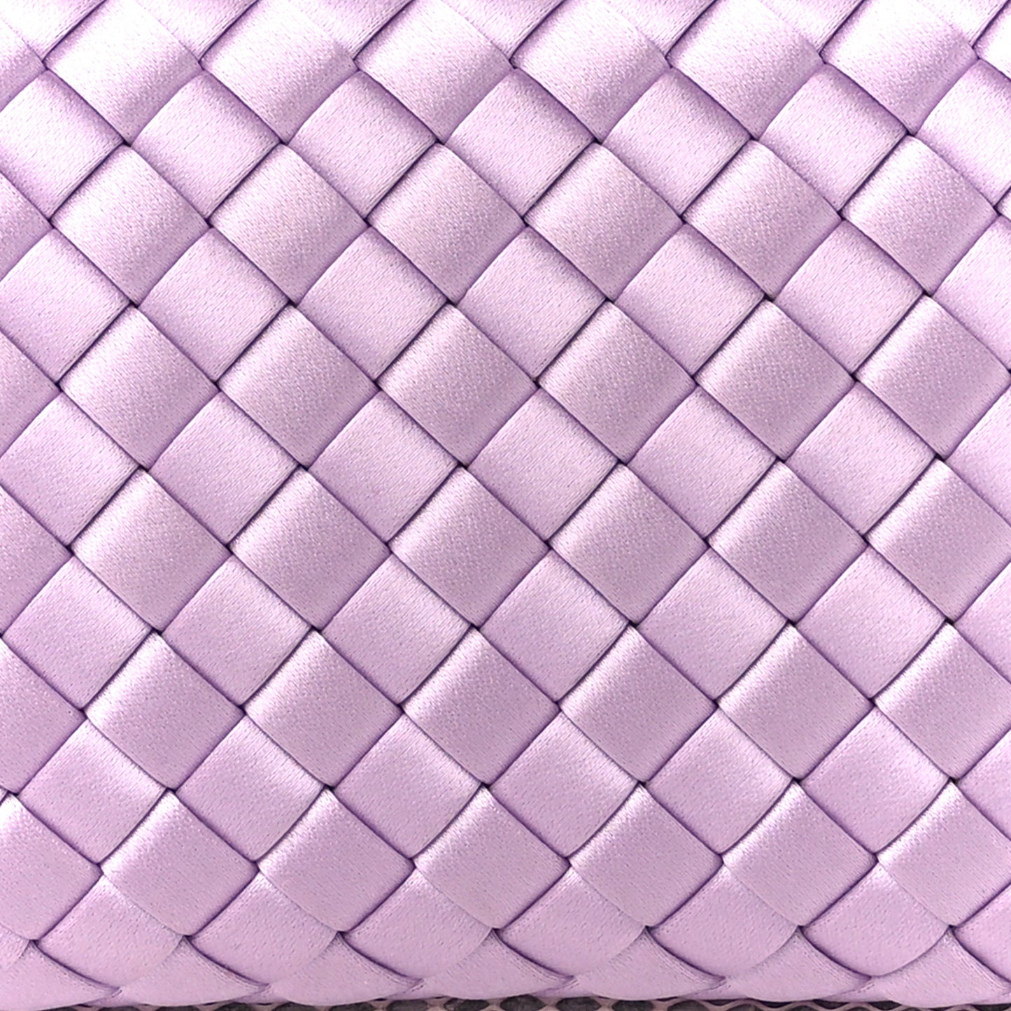 Satin Intreccio Impero Ayers Knot Clutch Lilac