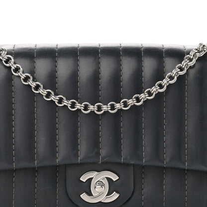 Chanel Lambskin Vertical Quilted Medium Single Flap Black 8 of 12