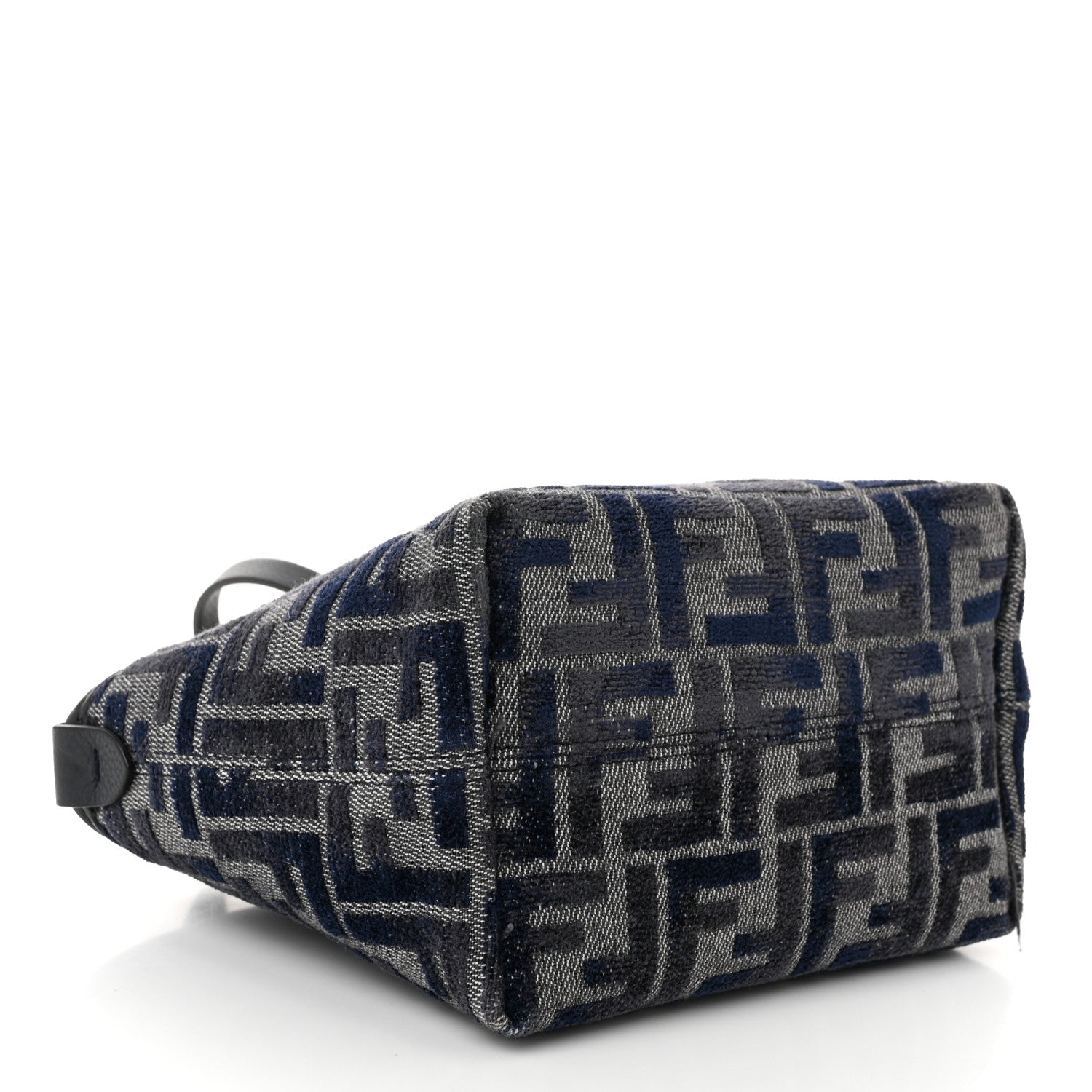 Fendi Fabric Calfskin FF Mini Roll Tote Navy 4 of 11