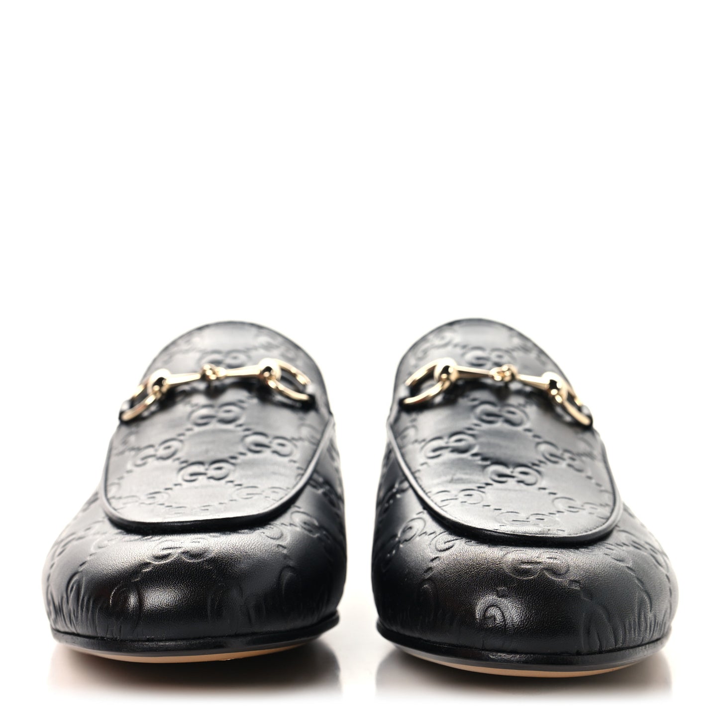 Glamour Calfskin Guccissima Womens Princetown Slippers 37.5 Black