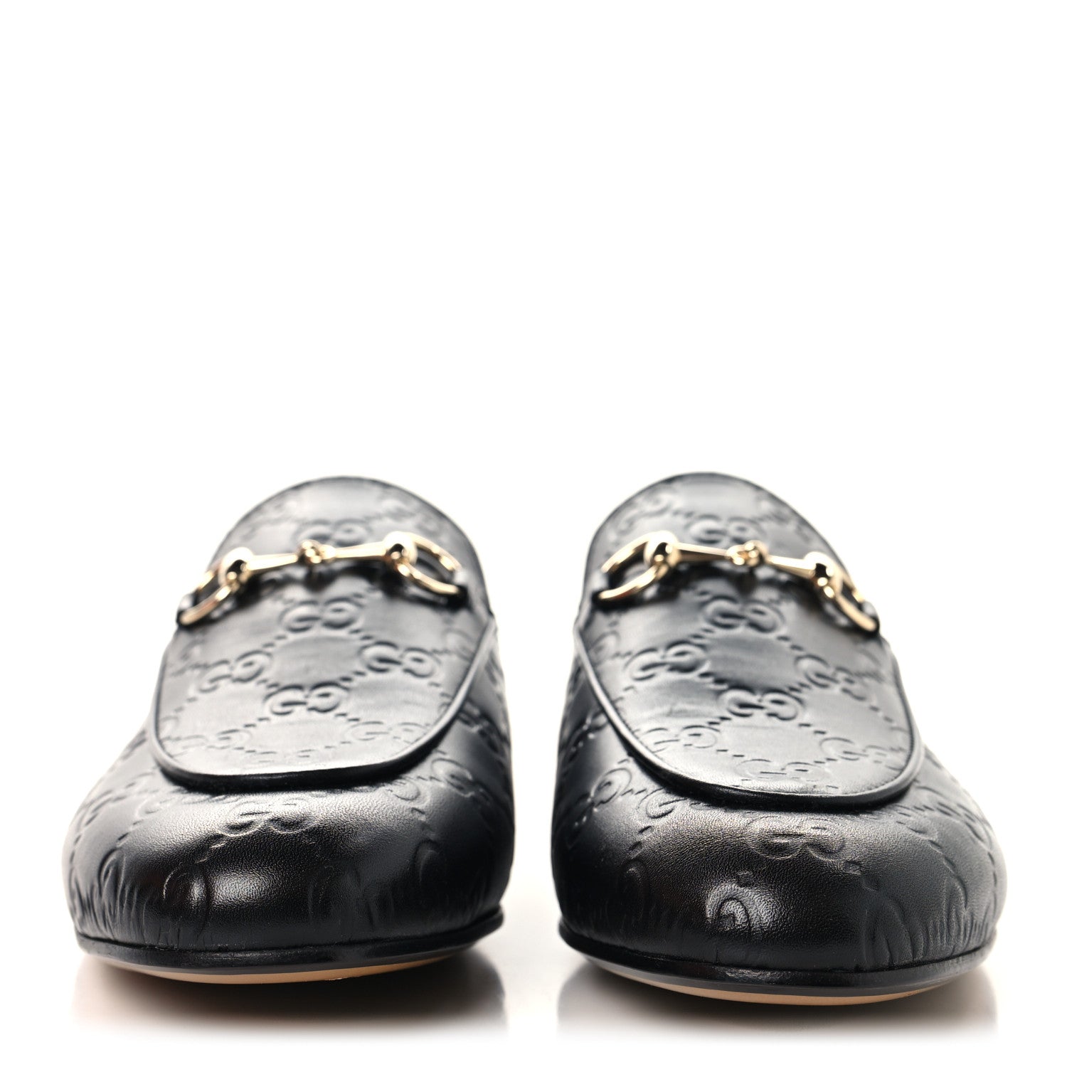 Gucci Glamour Calfskin Guccissima Womens Princetown Slippers 37.5 Black 3 of 10