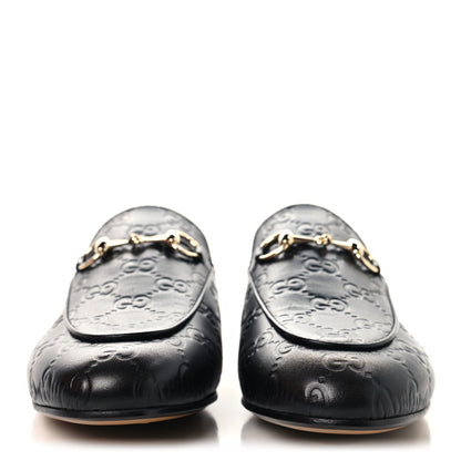 Gucci Glamour Calfskin Guccissima Womens Princetown Slippers 37.5 Black 3 of 10
