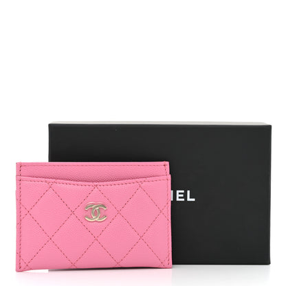Chanel Caviar Quilted Card Holder Pink 9 of 9