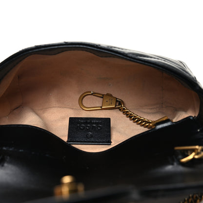 Gucci Calfskin Matelasse Super Mini GG Marmont Shoulder Bag Black 5 of 11