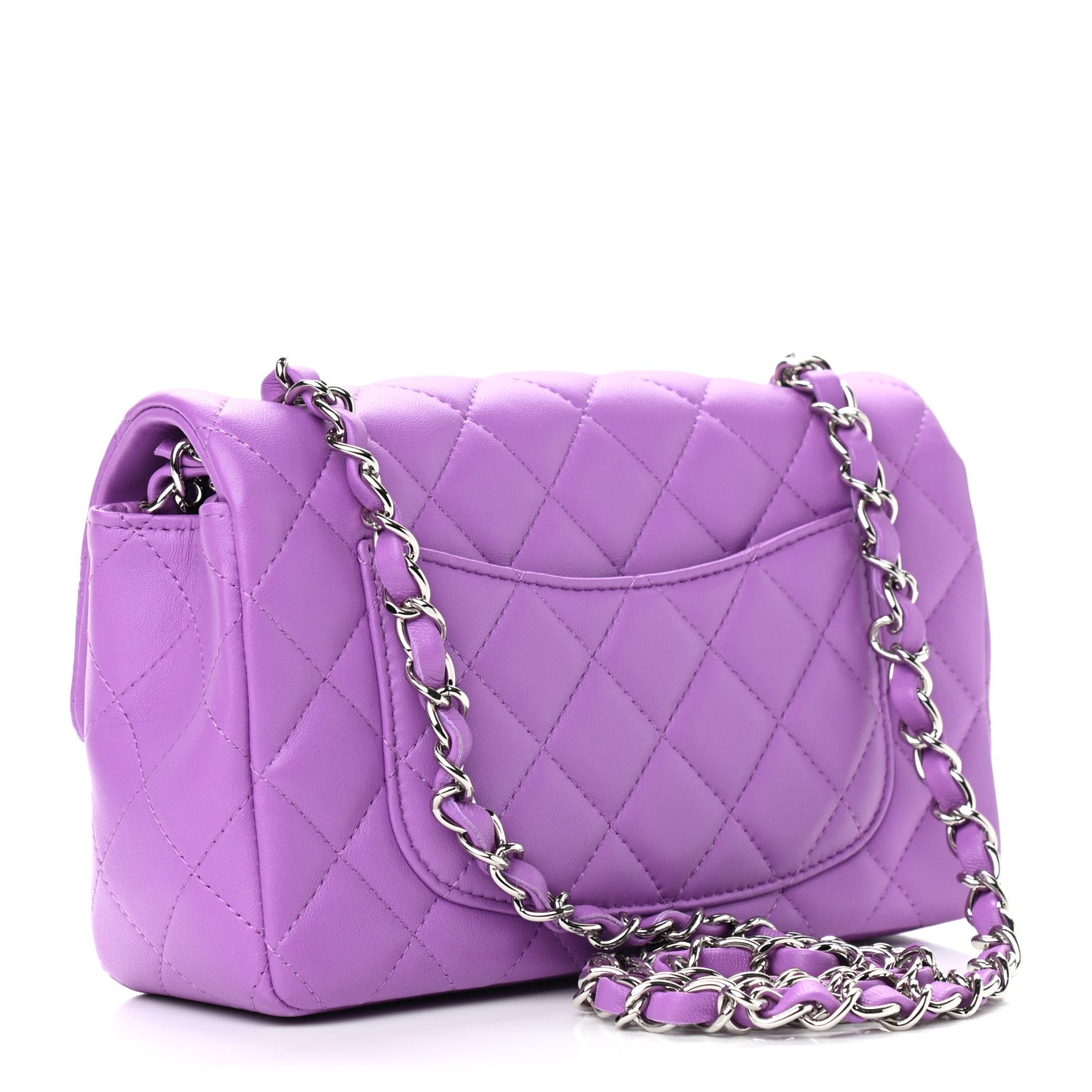 Chanel Lambskin Quilted Mini Rectangular Flap Purple 3 of 9