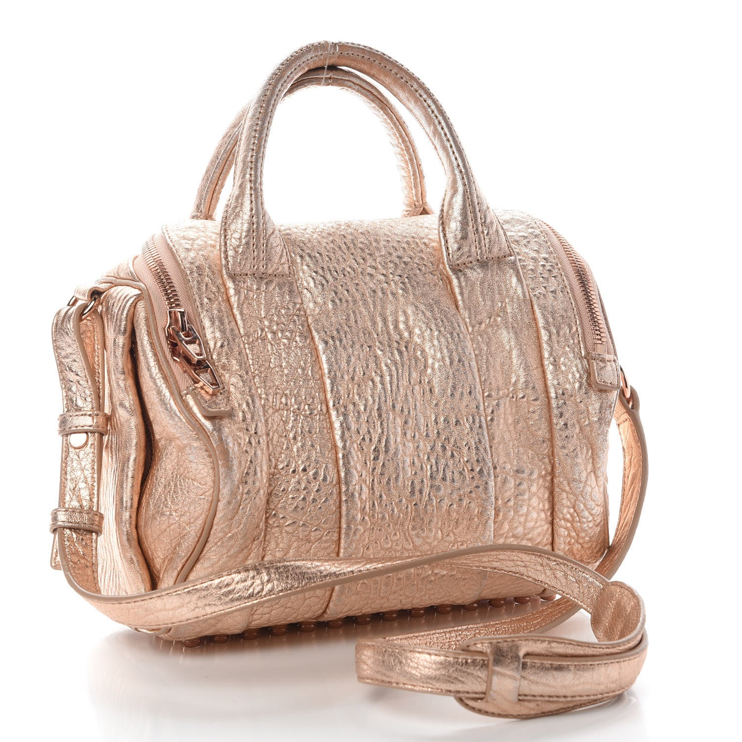 Alexander Wang Metallic Pebbled Lambskin Rockie Rose Gold Hardware 2 of 7