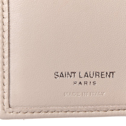 Saint Laurent Lambskin Y Quilted Monogram Compact Loulou Wallet Nude Powder 6 of 8