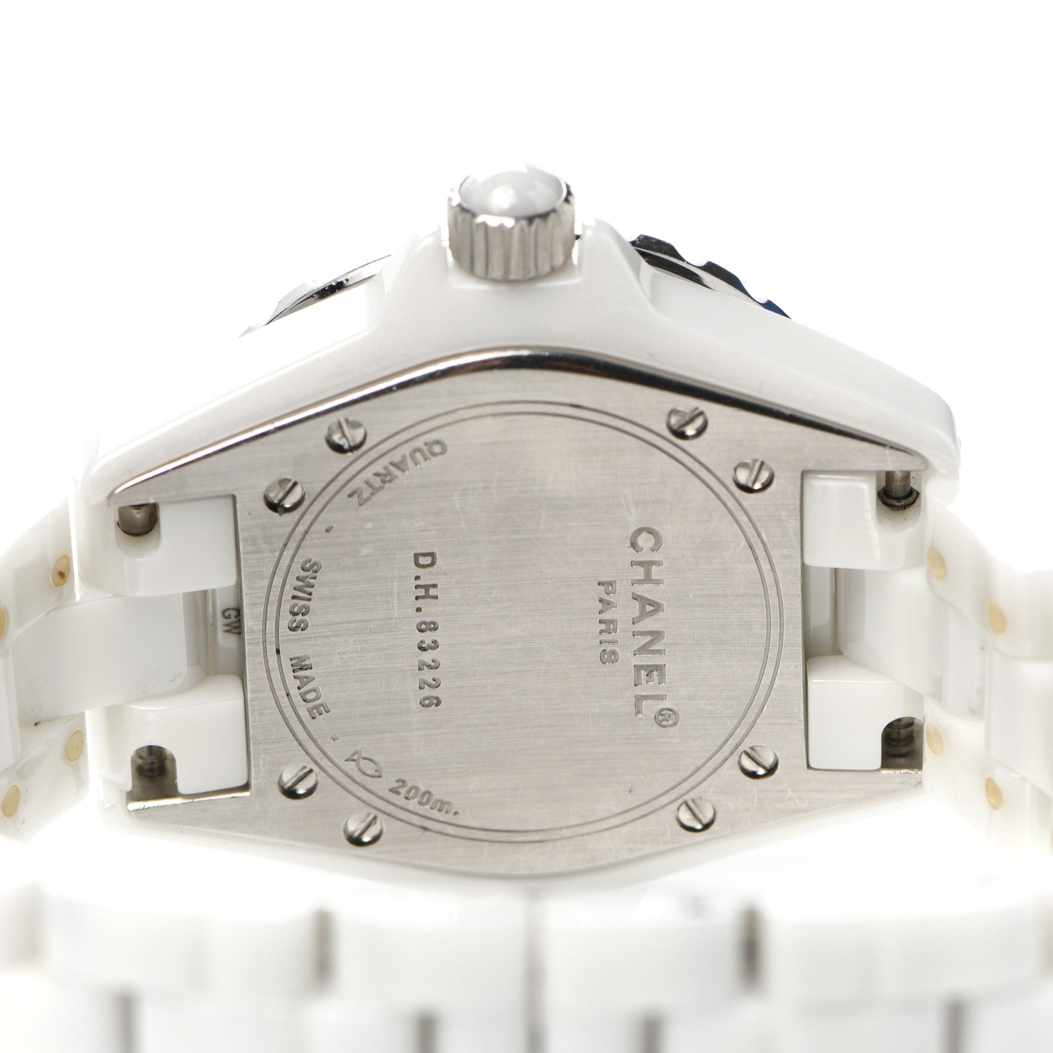 Chanel Stainless Steel Ceramic Diamond 33mm J12 Quartz Watch White 4 of 4