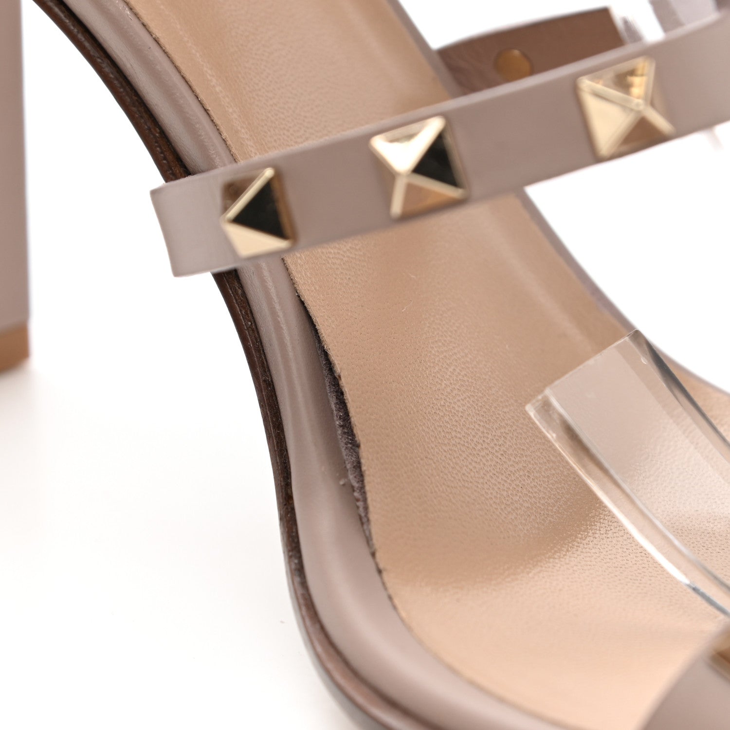 Valentino Garavani Calfskin Rockstud 90mm City Sandals 41 Poudre 9 of 10