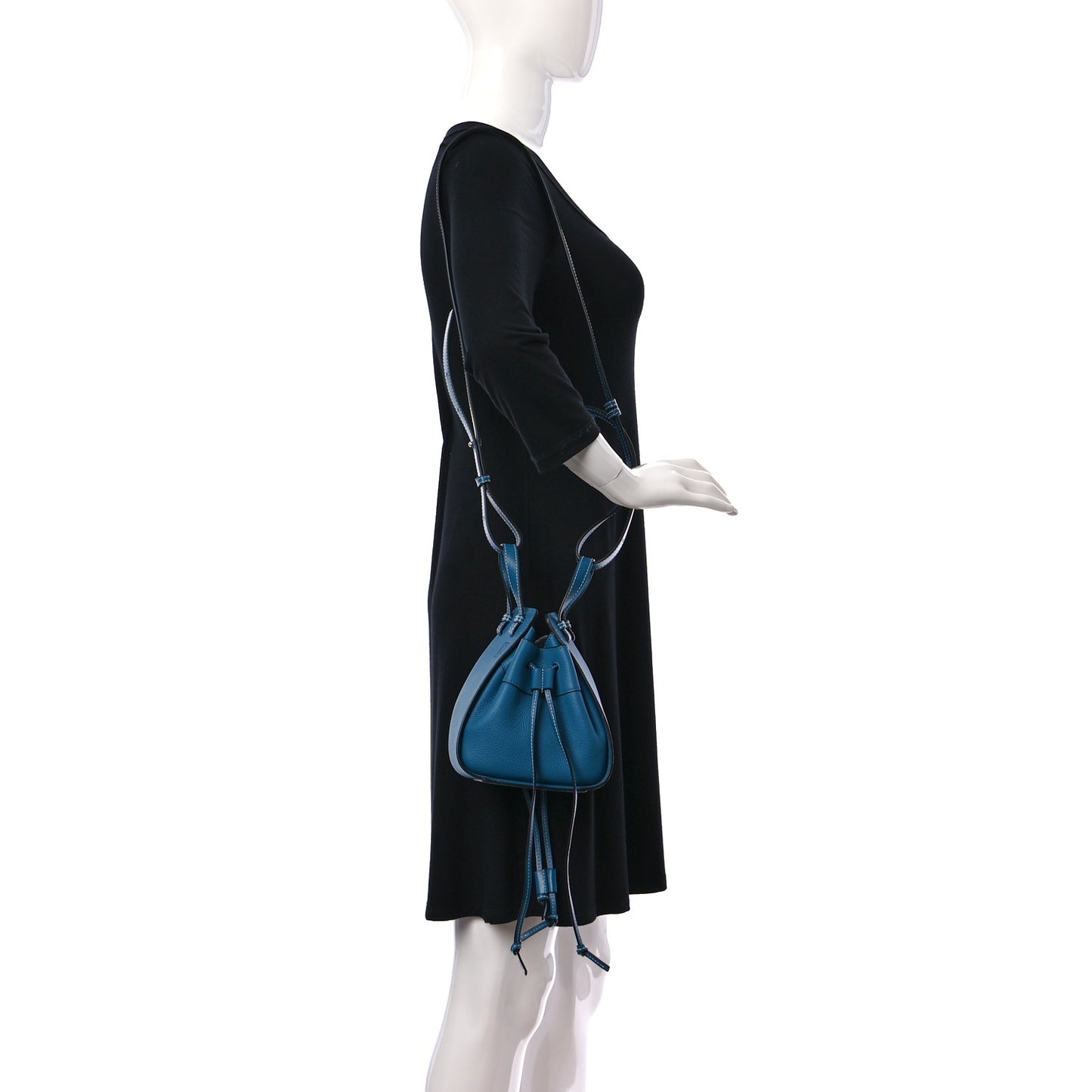 Calfskin Mini Hammock Shoulder Bag Dark Blue