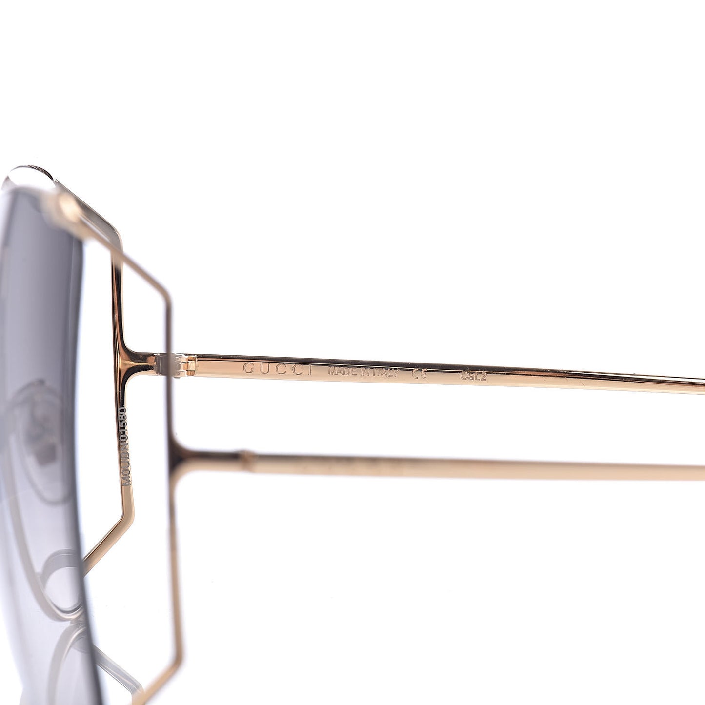 Oversized Round Sunglasses GG0252S Gold Grey