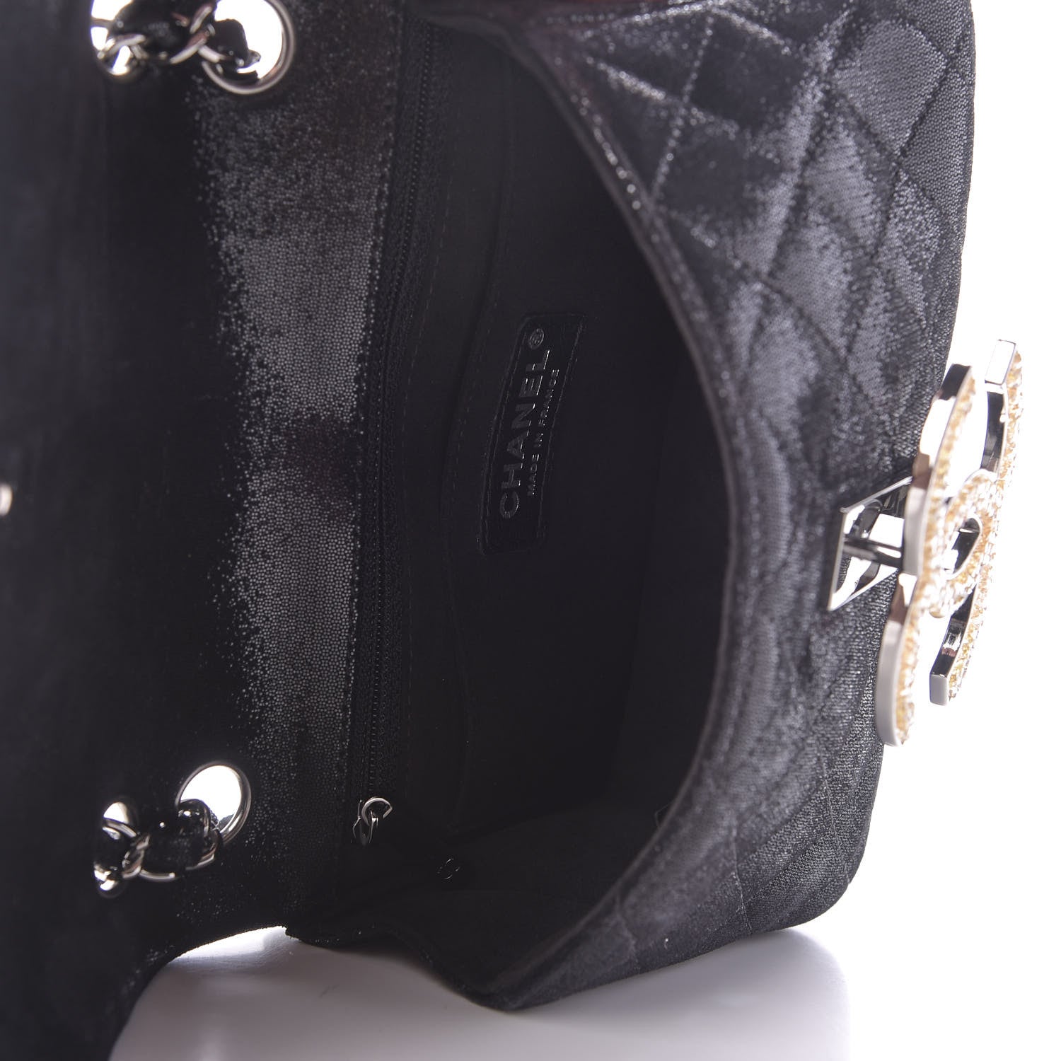 Chanel Sequin Goatskin Crystal CC Mini Flap Black 4 of 9