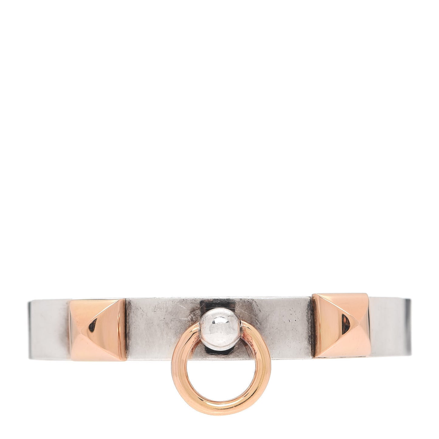 Sterling Silver 18K Rose Gold PM Collier De Chien Bracelet SH