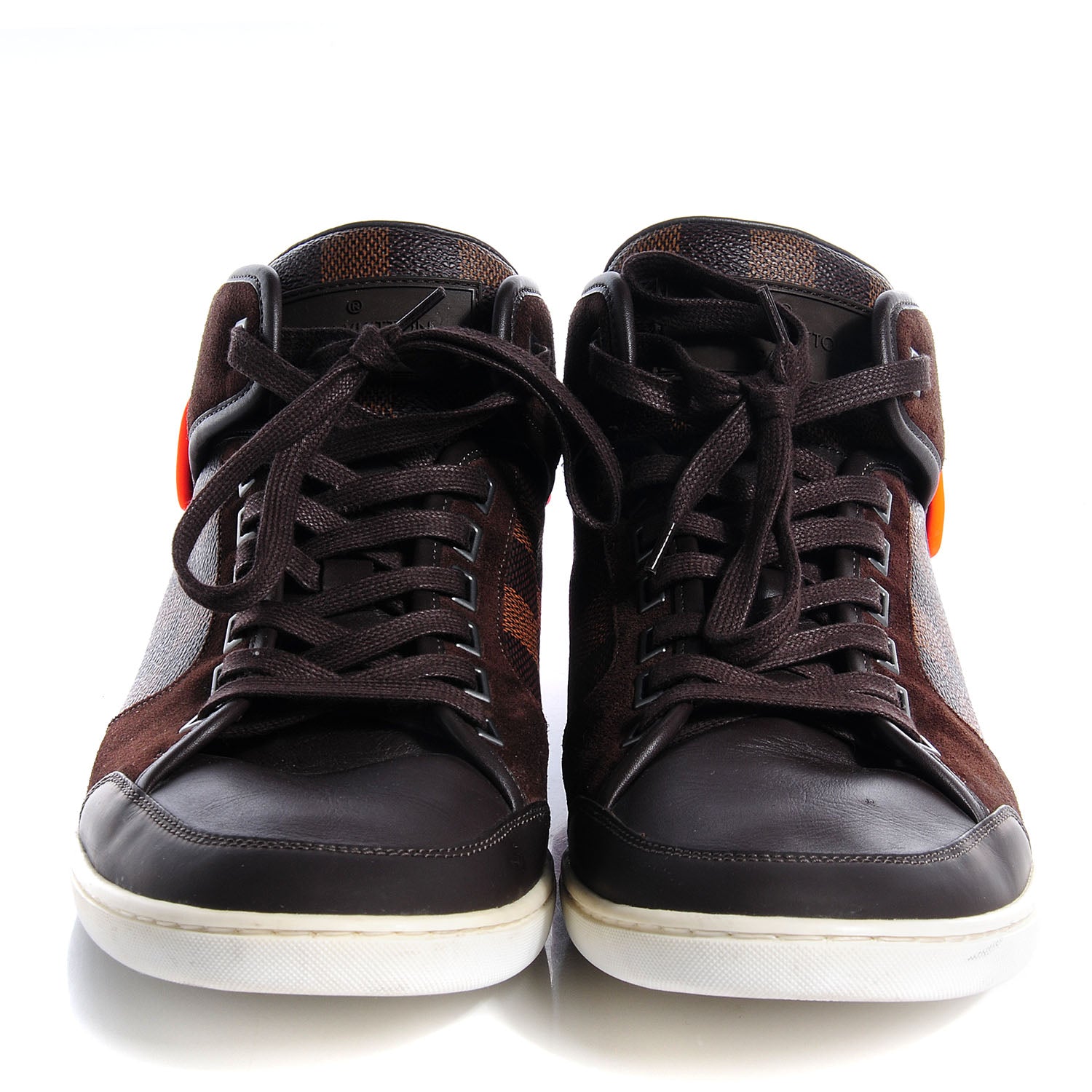 Louis Vuitton Suede Damier Ebene Cut Back Sneakers 9 2 of 9