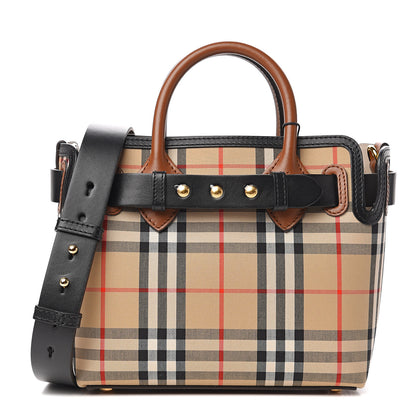 Burberry Calfskin Vintage Check Triple Stud Mini Belt Bag Archive Beige 1 of 9