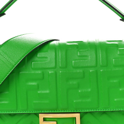 Fendi Nappa FF 1974 Embossed Baguette Tomatillo 8 of 10