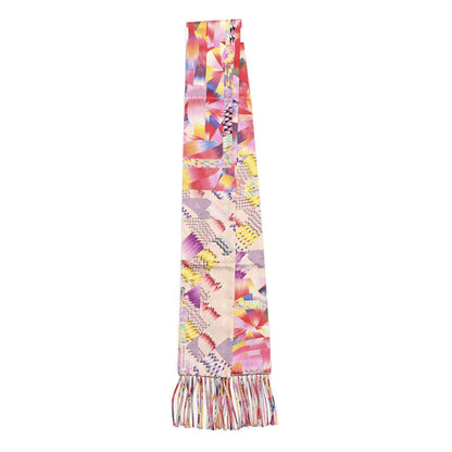 Hermes Silk Marble Fringed Muffler Rose Multicolor 2 of 4