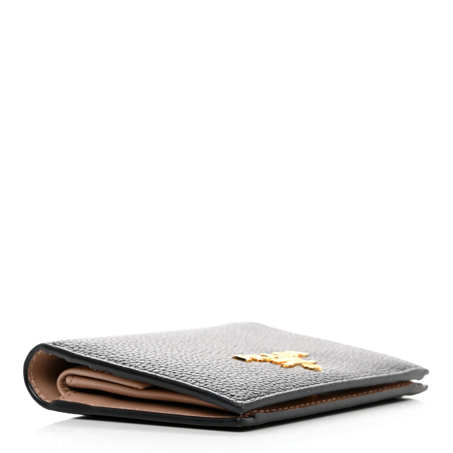 Vitello Daino Small Bi-Fold Wallet Black Cammeo