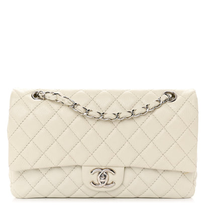 Chanel Washed Caviar Quilted Medium Double Flap White 1 of 12