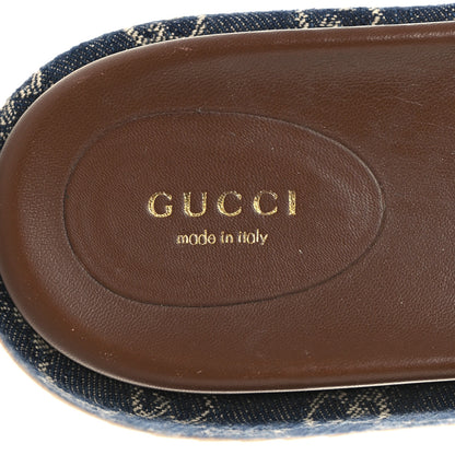 Gucci New Denim GG Monogram Angelina Platform 55mm Slide Sandals 40 Blue Tea 9 of 9