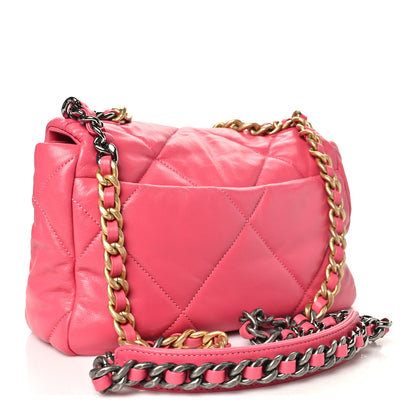 Chanel Goatskin Quilted Medium Chanel 19 Flap Pink 3 of 10