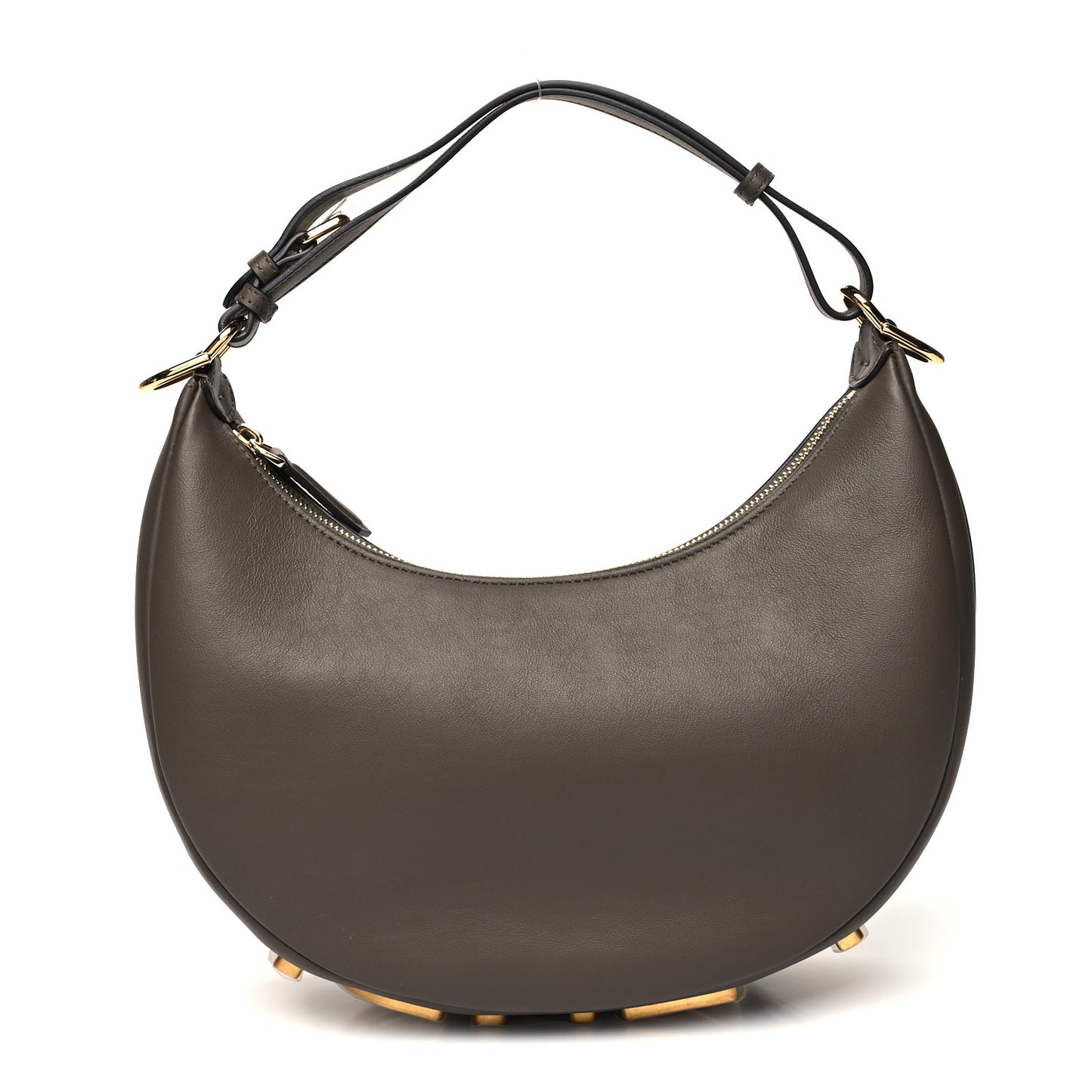 Vitello Grace Matte Small Fendigraphy Hobo Bag Dark Coffee