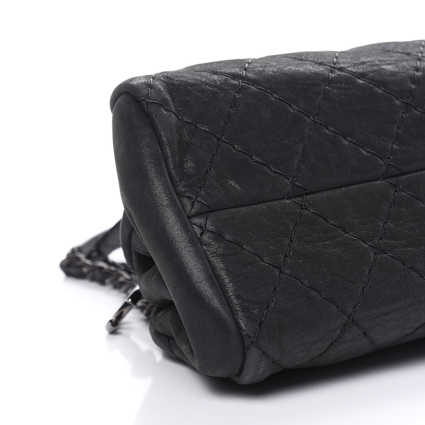 Iridescent Calfskin Medium Just Mademoiselle Bowler Black