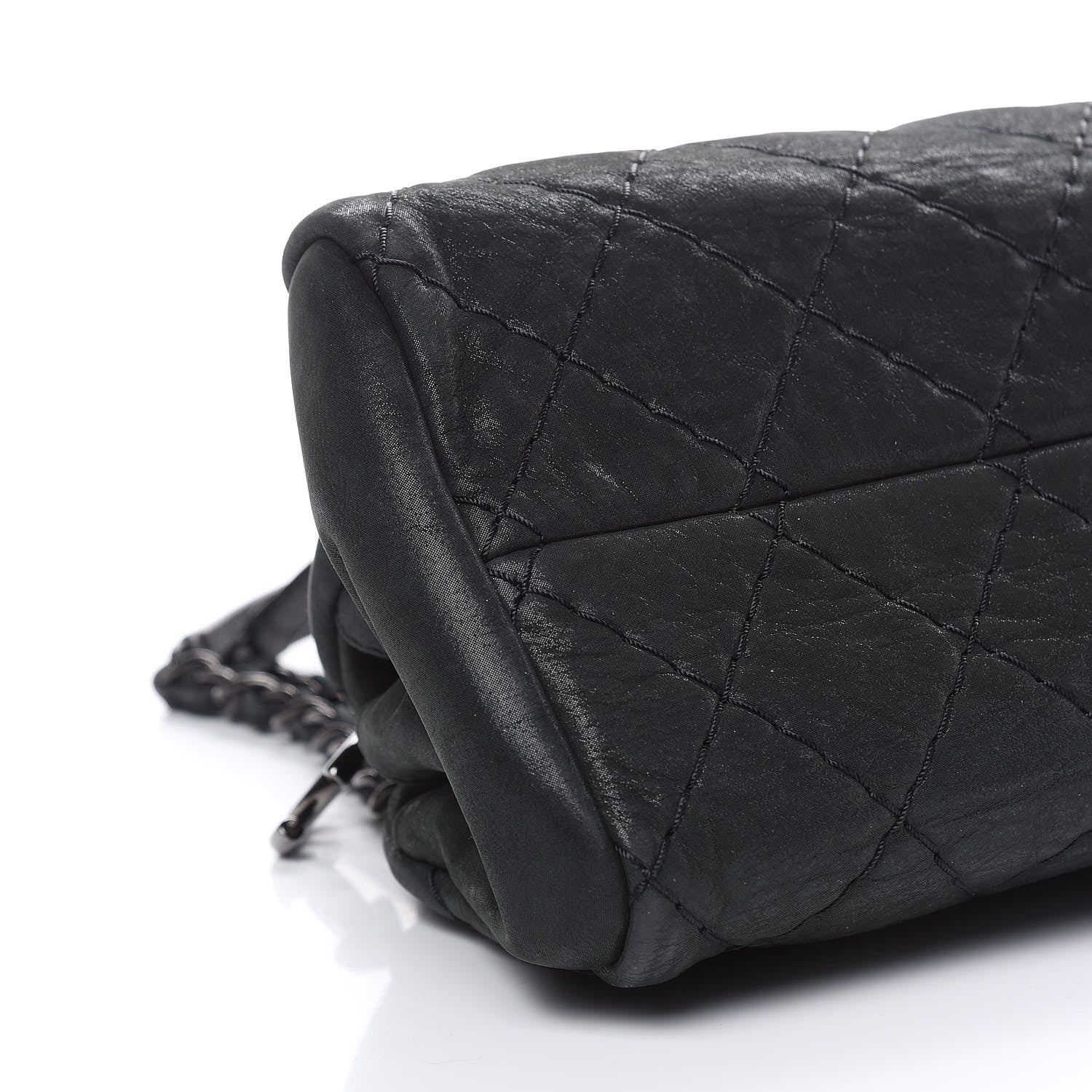 Chanel Iridescent Calfskin Medium Just Mademoiselle Bowler Black 10 of 11