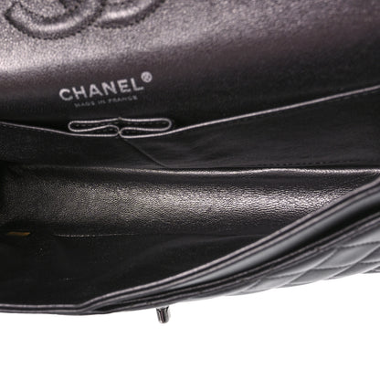 Chanel Metallic Lambskin Quilted Medium Double Flap Pewter 4 of 13