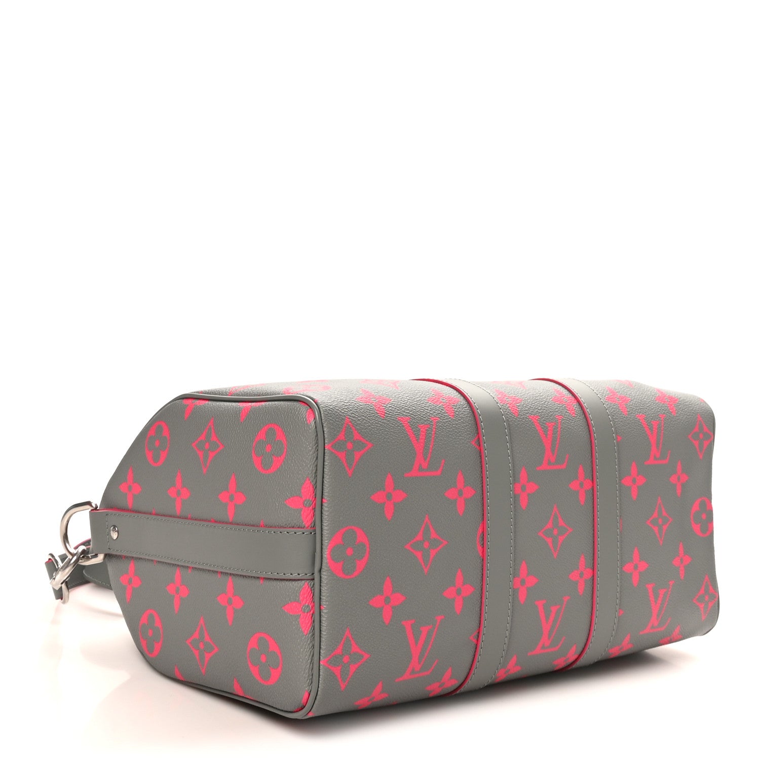Louis Vuitton Monogram Glow Up Keepall Bandouliere 35 Grey Pink 4 of 9
