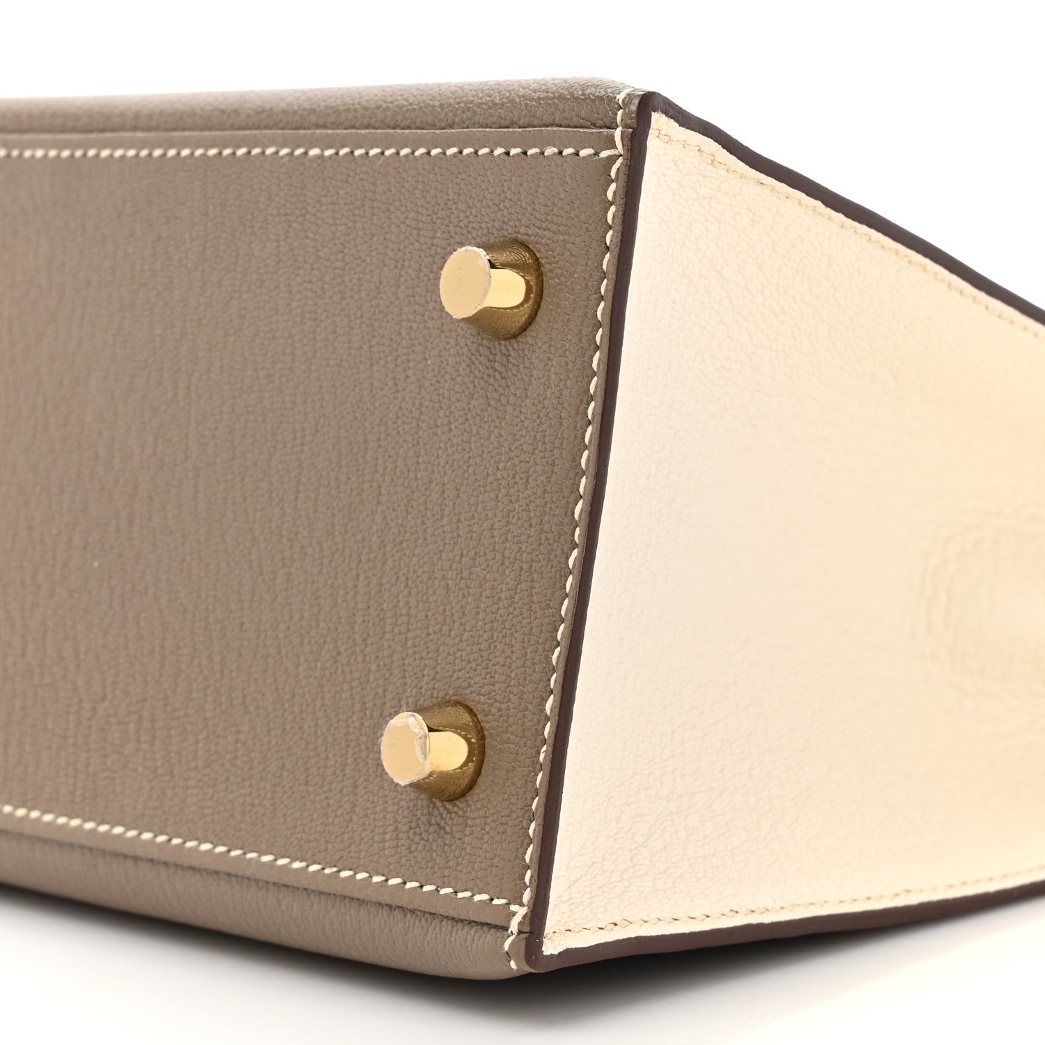 Hermes Chevre Mysore Horseshoe Kelly Sellier 25 Gris Asphalte Craie 9 of 12