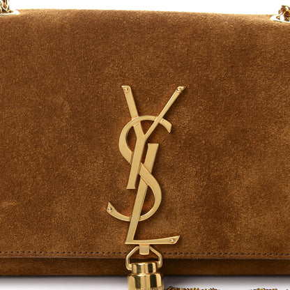 Saint Laurent Suede Small Classic Monogram Kate Tassel Satchel Light Ochre 12 of 12
