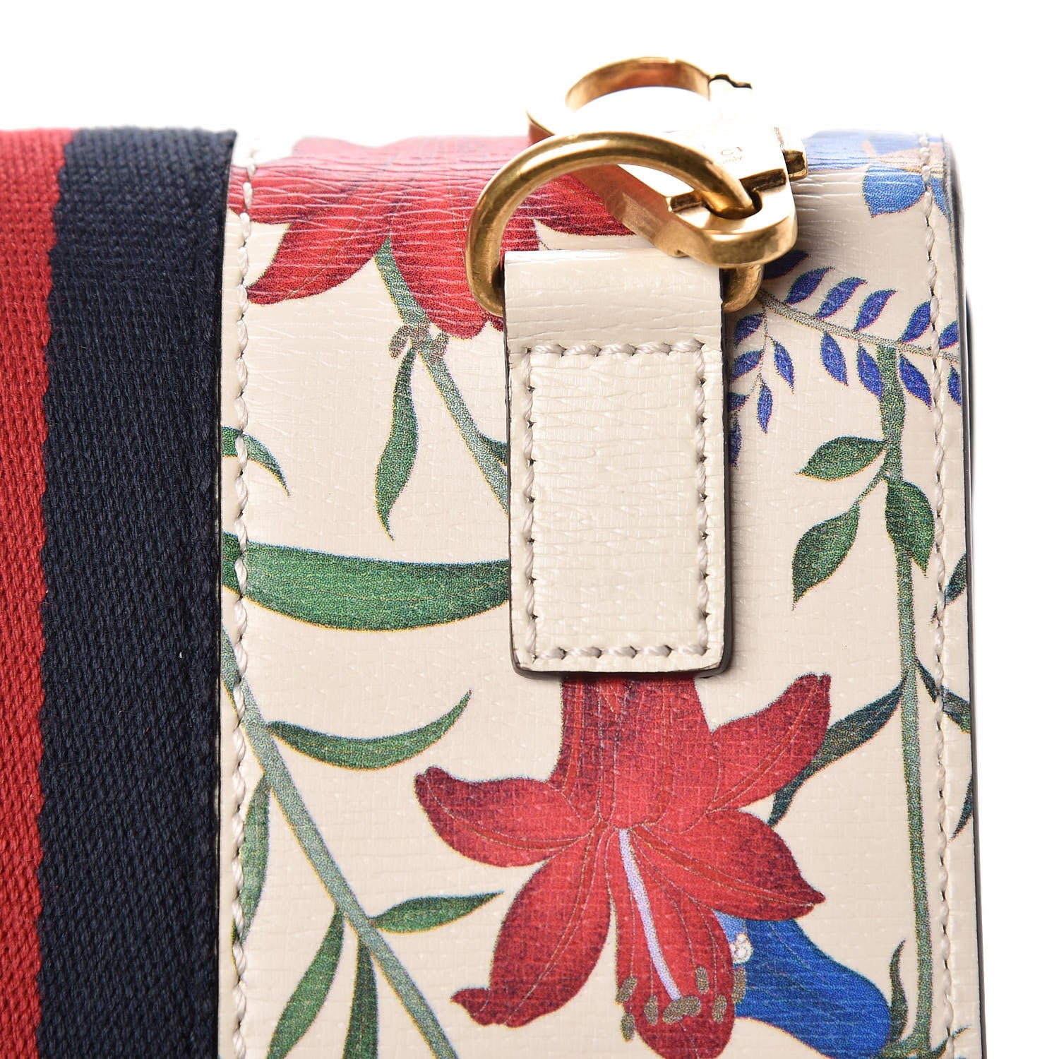 Gucci Calfskin Web Floral Crystal Heart Totem 15 of 15