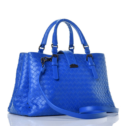 Bottega Veneta Light Calf Intrecciato Small Roma Signal Blue 4 of 9